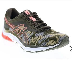 ASICS Women's Athletic Shoes - Green and Pink Camouflage